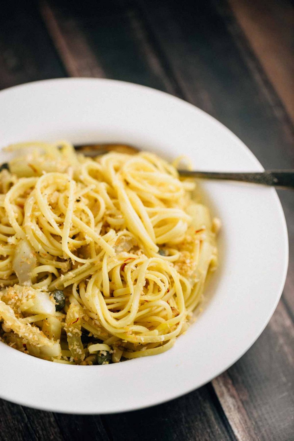 Saffron Fennel Pasta with Capers Veggie Chick