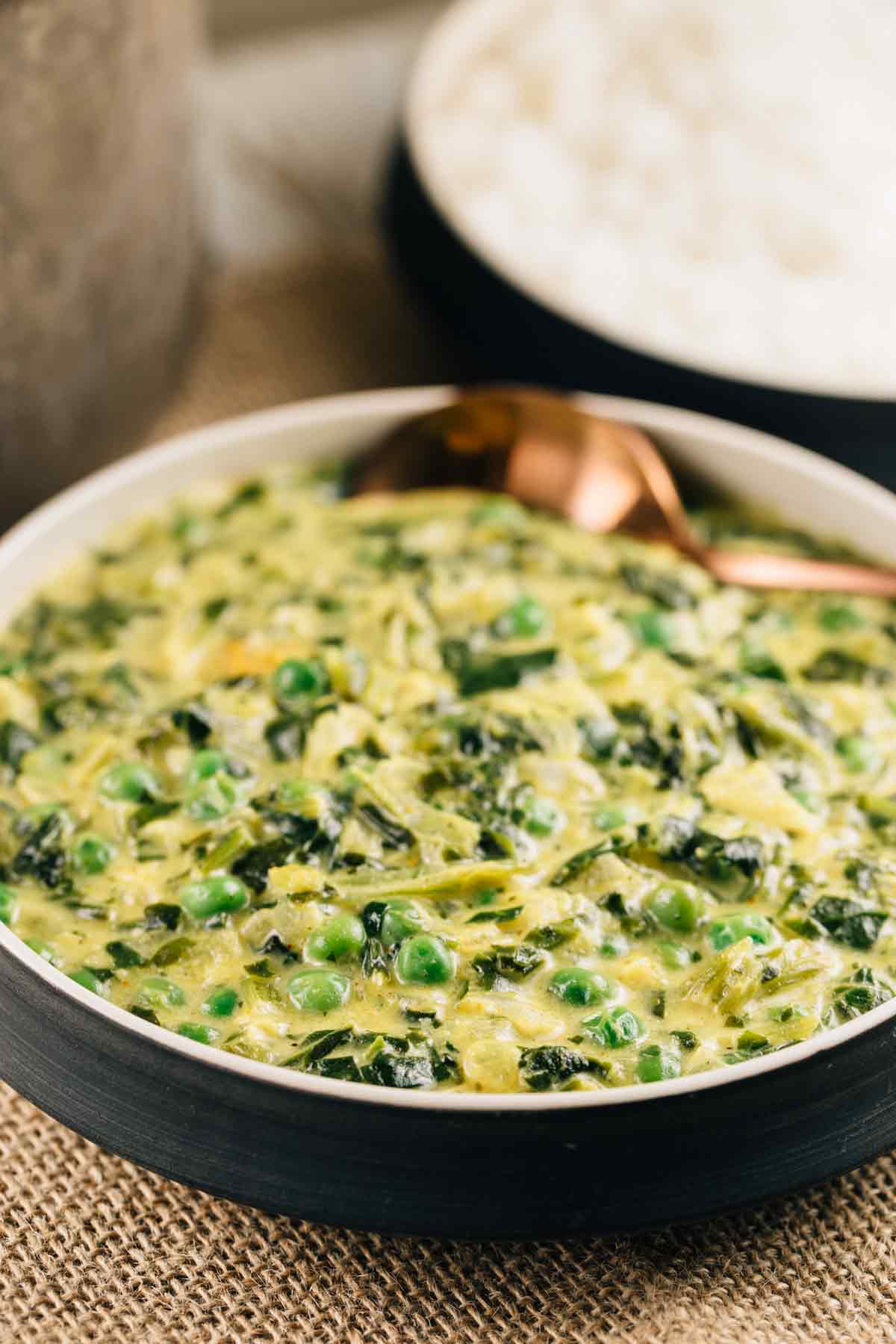 Spinach & Sweet Pea Coconut Curry (Vegan, Gluten Free)