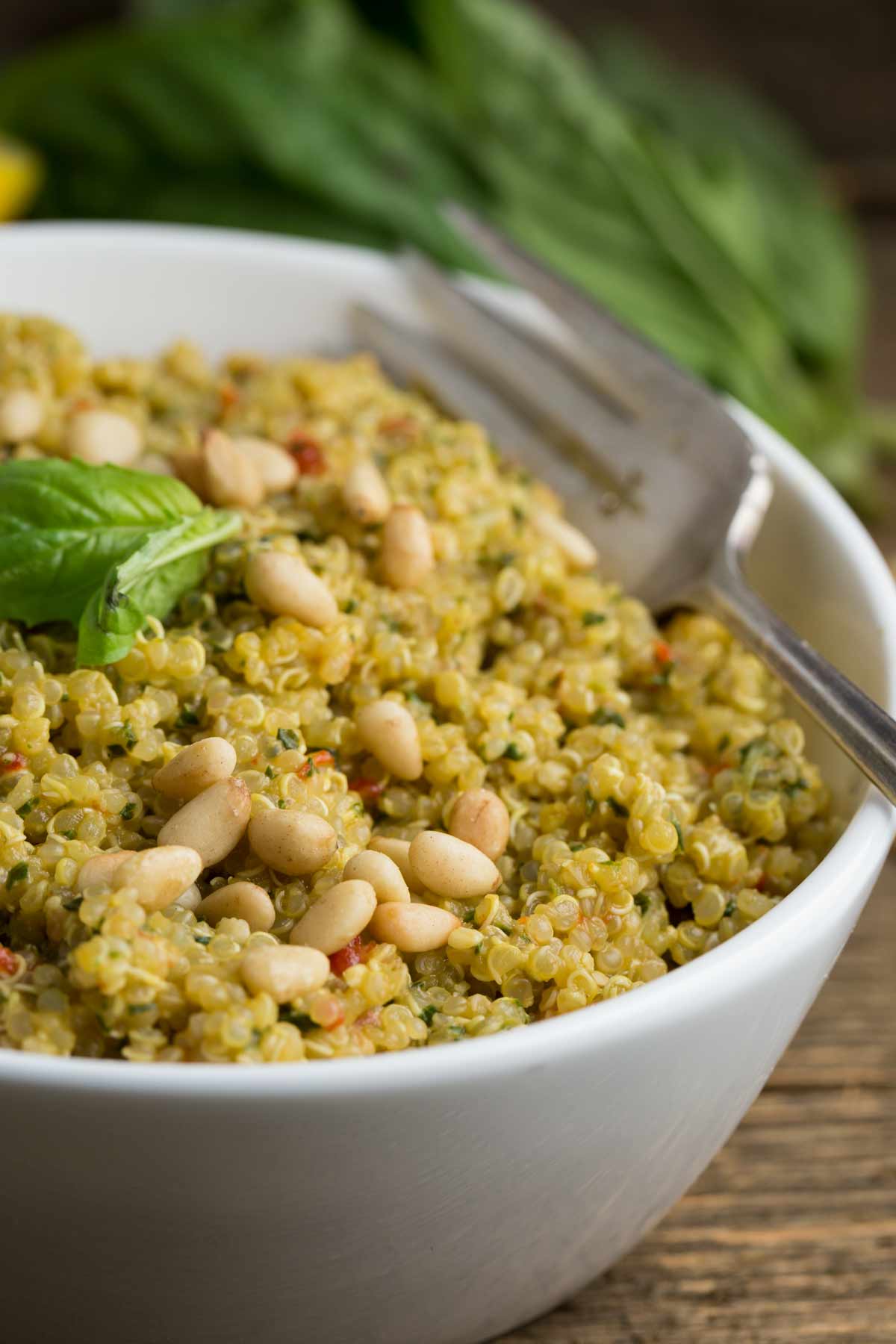 Basil Pesto Quinoa | via veggiechick.com #vegan #glutenfree