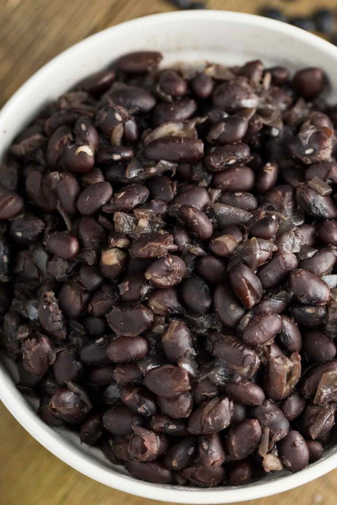 Instant Pot Chipotle Black beans in a white bowl.