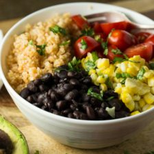 Mexican Black Bean Bulgar Bowl | via veggiechick.com #oilfree #vegan