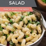 A bowl of vegan macaroni salad