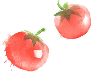 A watercolor image of tomatoes.
